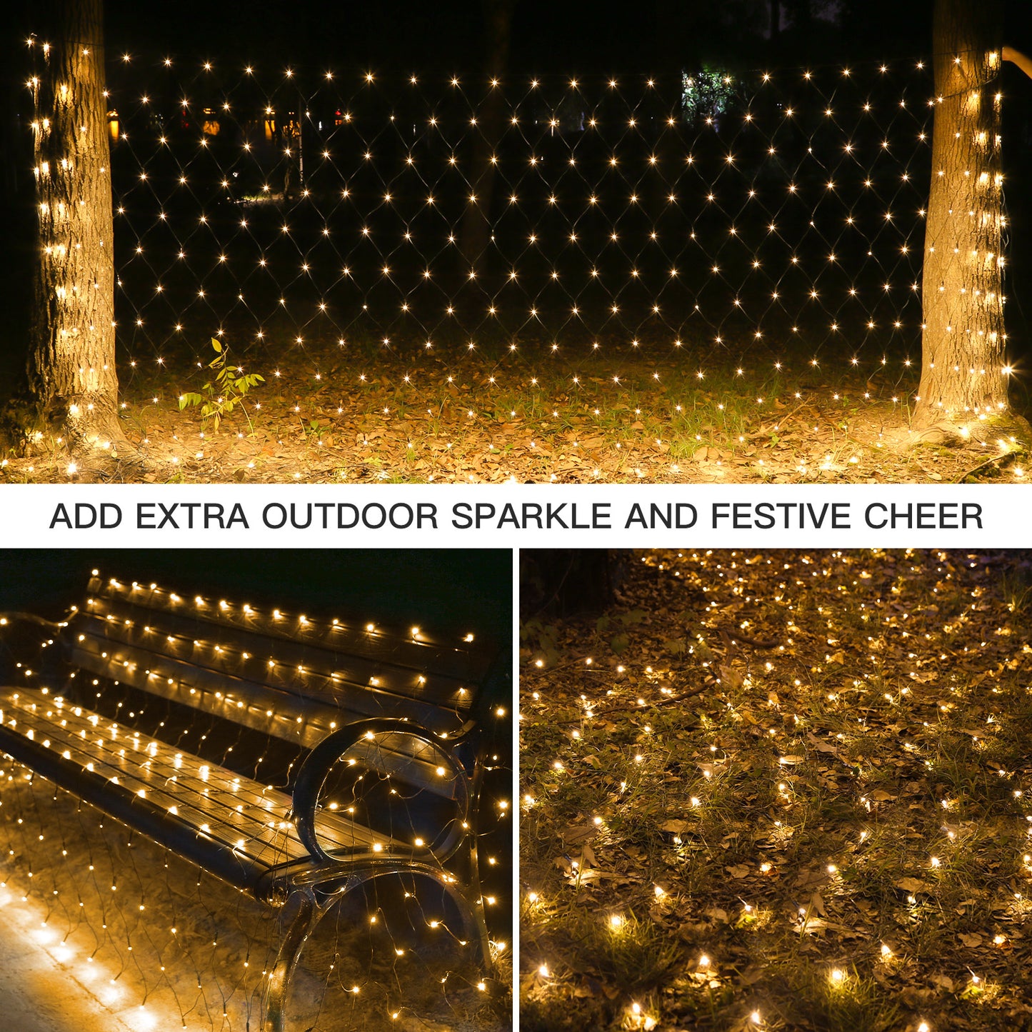 SUDDUS 360 LED Net Lights, 12x5ft Waterproof Mesh String Lights with Remote, Connectable Green Wire for Bushes, Shrubs, Trees, Fences, Outdoor Christmas Decor