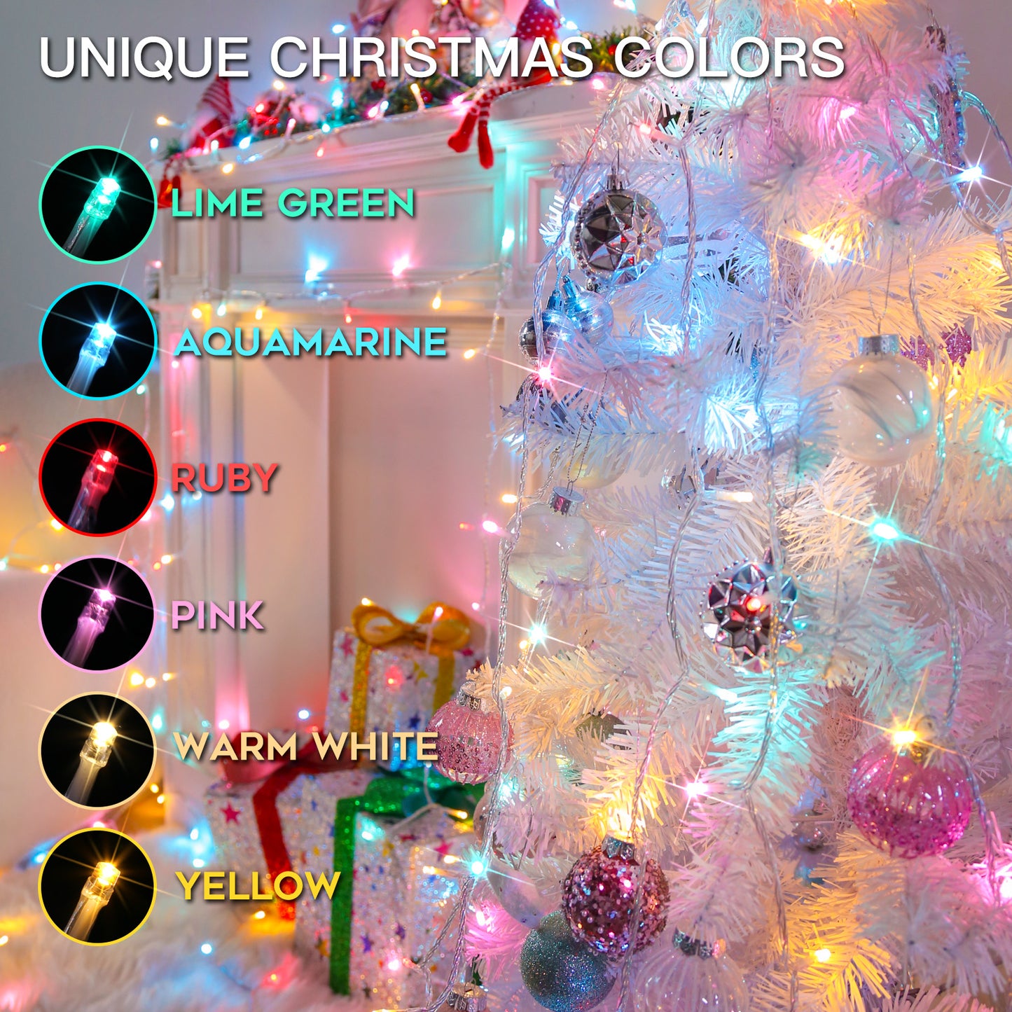 SUDDUS Multicolor String Lights, Plug-in Multicolor Fairy Lights with Remote & Timer, Indoor Outdoor Connectable Clear Wire Lights for Bedroom, Garden, Party, Spring, Valentine & Holiday Decor