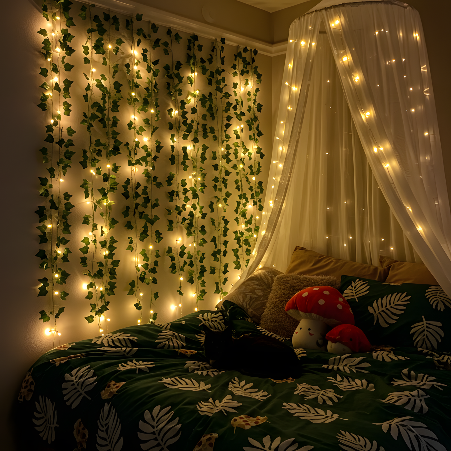 SUDDUS Vine Fairy Curtain Lights – 200 LED 6.5x6.5ft Remote-Controlled Lights for Bedroom, Dorm, Wedding & Indoor Outdoor Decor