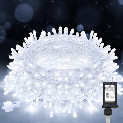 SUDDUS White String Lights with Timer & 12 Modes,  Plug-in Twinkle Lights, Connectable Indoor Outdoor Fairy Lights for Christmas Tree, Bedroom, Wedding, Party Decor
