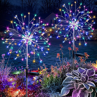 SUDDUS Solar Firework Garden Lights – 2 Pack 150 LED Outdoor Waterproof Fairy Lights for Yard, Pathway, Patio, Party & Holiday Decor