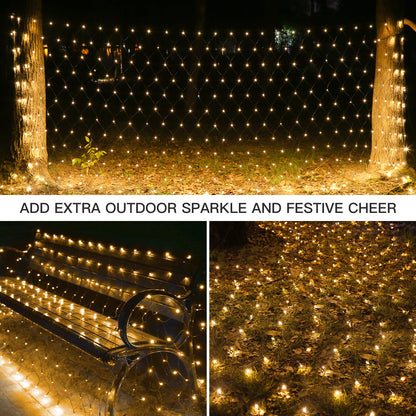 SUDDUS 360 LED Net Lights, 12x5ft Waterproof Mesh String Lights with Remote, Connectable Green Wire for Bushes, Shrubs, Trees, Fences, Outdoor Christmas Decor