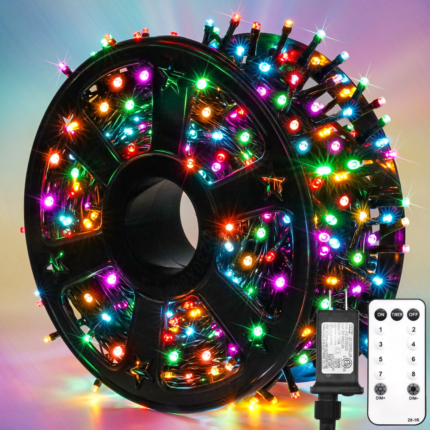SUDDUS Multicolor Christmas Tree Lights – Plug-In LED String Lights with Remote & Timer, Available in  100 LED — 500 LED for Indoor & Outdoor Décor