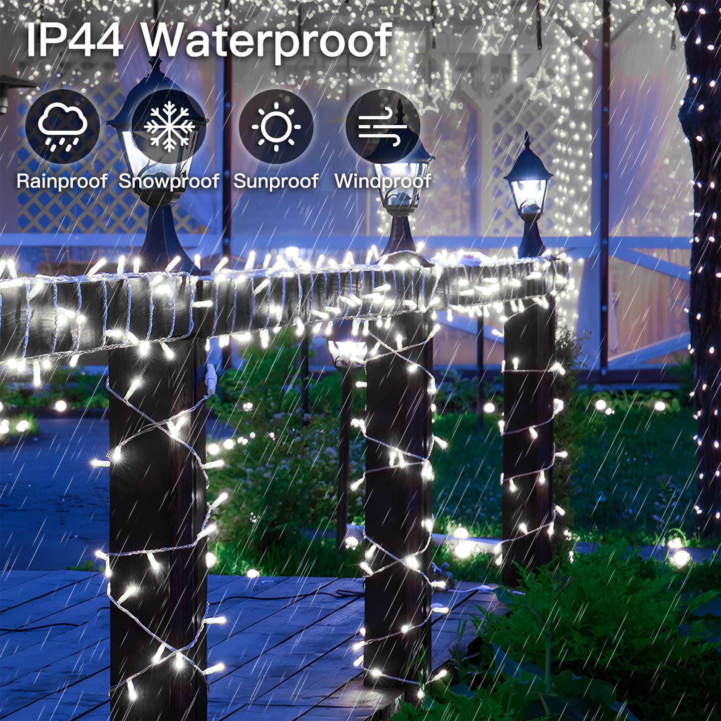 SUDDUS White String Lights with Timer & 12 Modes,  Plug-in Twinkle Lights, Connectable Indoor Outdoor Fairy Lights for Christmas Tree, Bedroom, Wedding, Party Decor
