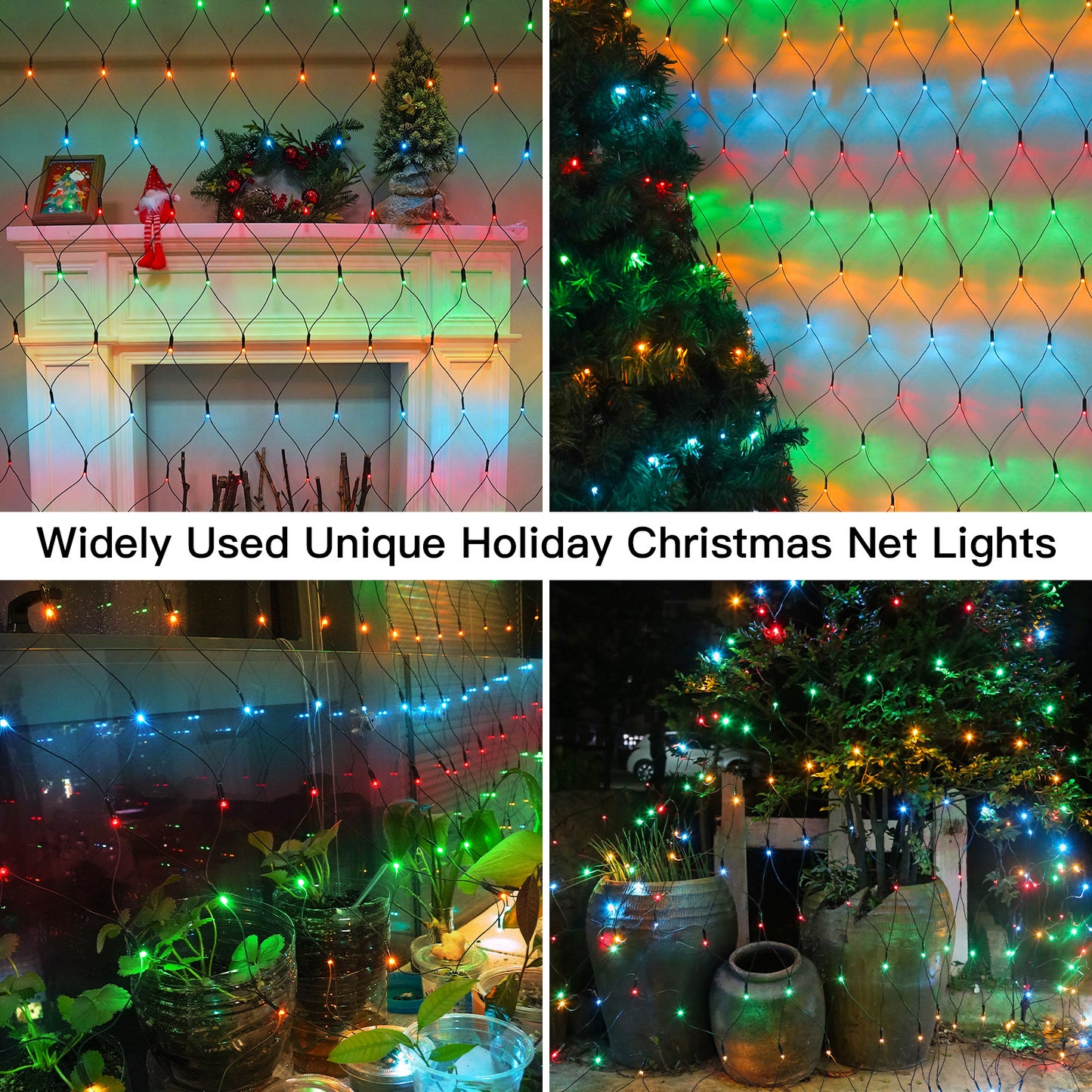 SUDDUS 360 LED Net Lights, 12x5ft Waterproof Mesh String Lights with Remote, Connectable Green Wire for Bushes, Shrubs, Trees, Fences, Outdoor Christmas Decor