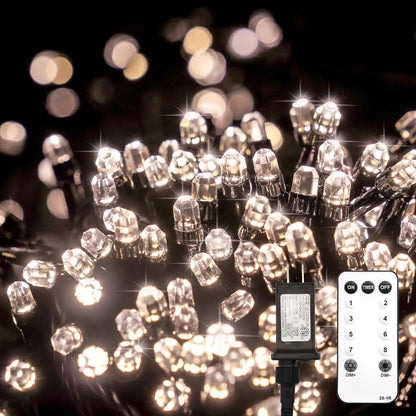SUDDUS Diamond Lights Christmas Tree String Lights – 100/200/300 LED, Warm White, 8 Lighting Modes, Indoor Outdoor Twinkle Lights for Christmas Tree, Patio, Porch & Holiday Decor