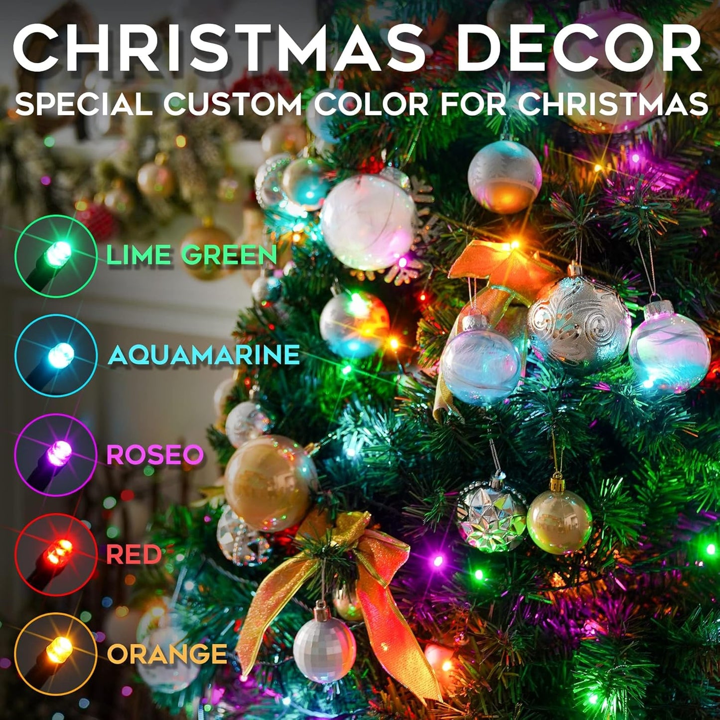 SUDDUS Multicolor Christmas Tree Lights – Plug-In LED String Lights with Remote & Timer, Available in  100 LED — 500 LED for Indoor & Outdoor Décor