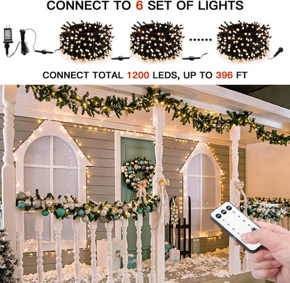 SUDDUS Diamond Lights Christmas Tree String Lights – 100/200/300 LED, Warm White, 8 Lighting Modes, Indoor Outdoor Twinkle Lights for Christmas Tree, Patio, Porch & Holiday Decor