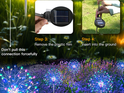 SUDDUS Solar Firework Garden Lights – 2 Pack 150 LED Outdoor Waterproof Fairy Lights for Yard, Pathway, Patio, Party & Holiday Decor