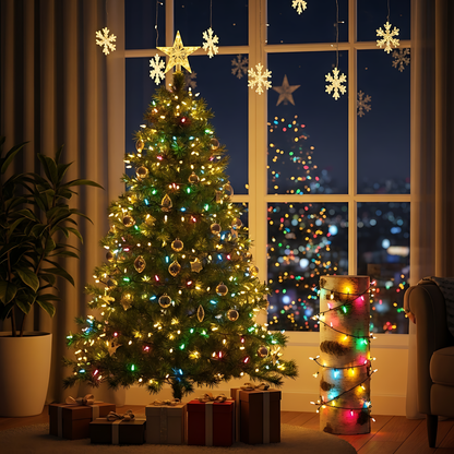 SUDDUS Multicolor Christmas Tree Lights – Plug-In LED String Lights with Remote & Timer, Available in  100 LED — 500 LED for Indoor & Outdoor Décor