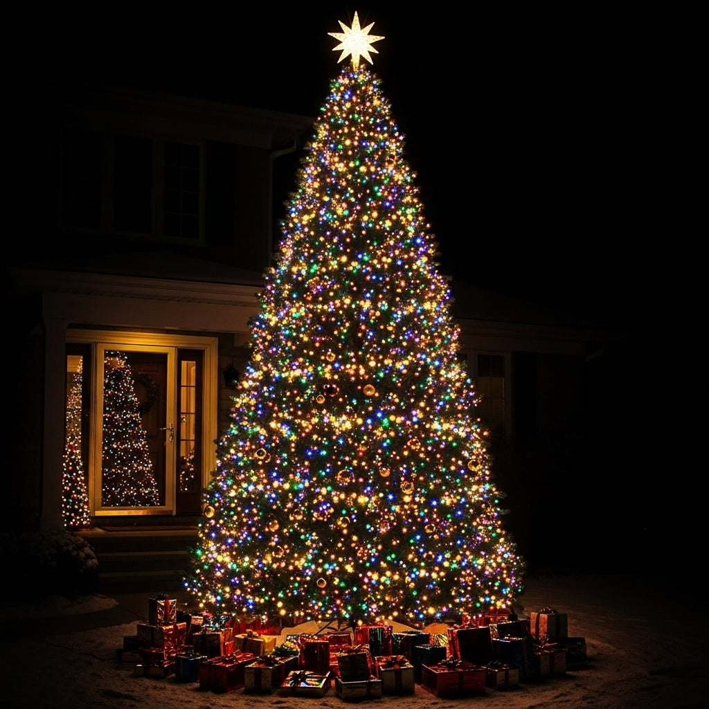 SUDDUS Multicolor Christmas Tree Lights – Plug-In LED String Lights with Remote & Timer, Available in  100 LED — 500 LED for Indoor & Outdoor Décor