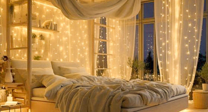 SUDDUS Indoor String Lights with Remote, Plug-in Warm White Fairy Lights with Timer & 8 Modes, Dimmable Waterproof Twinkle Lights for Bedroom, Tree, Patio, Garden, Party