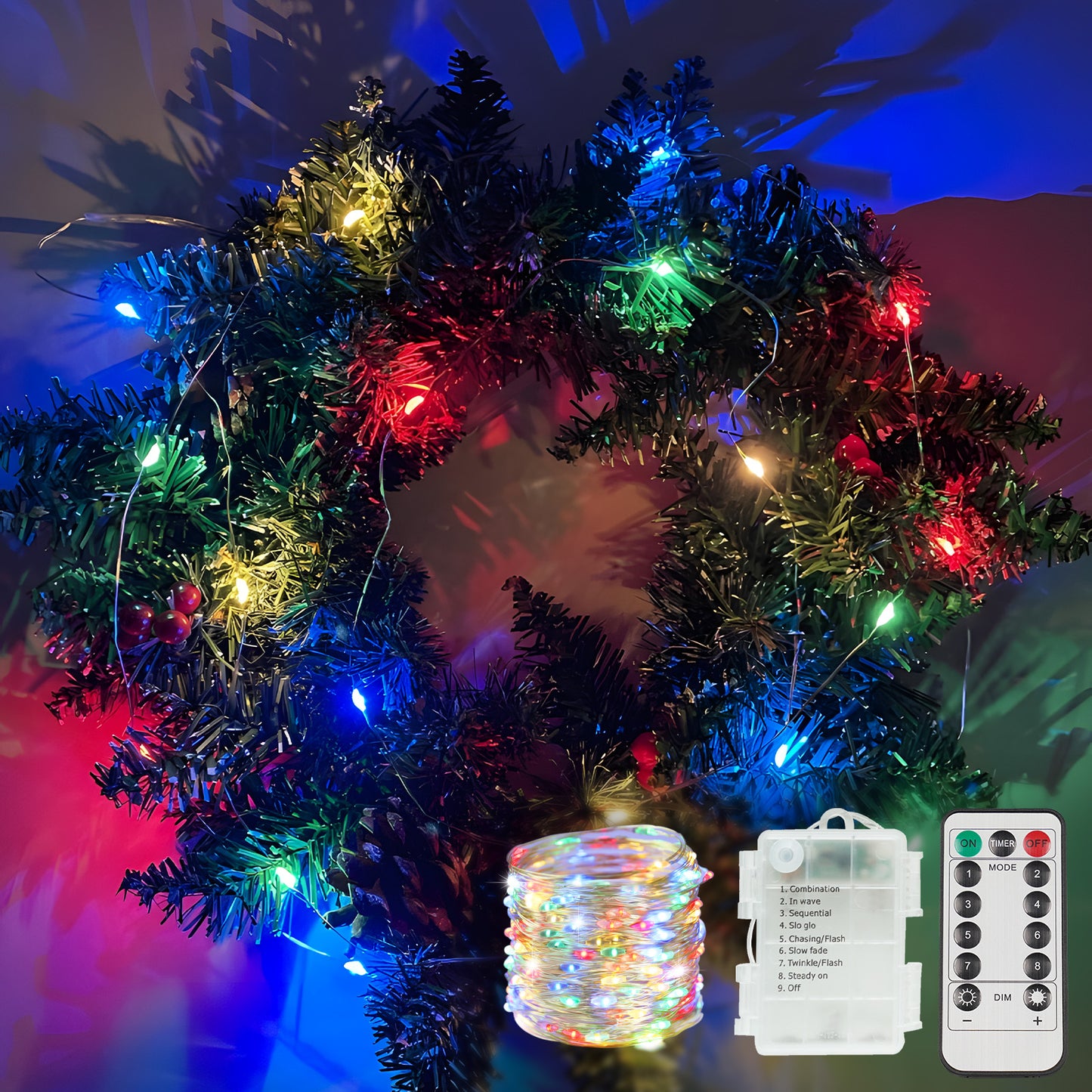 SUDDUS Fairy Lights - Battery Operated 66FT/33FT LED String Lights with Remote & Timer | Outdoor Christmas Patio Decor