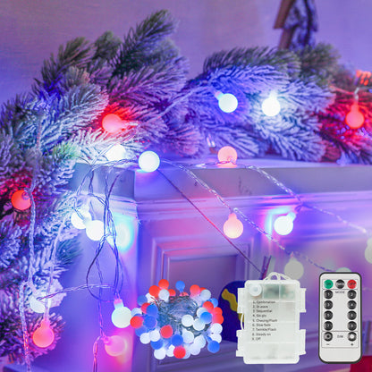 SUDDUS 100 LED Pastel Globe String Lights – 33FT Plug-in Fairy Lights with Remote & Timer, Multicolor Indoor/Outdoor Decor for Bedroom, Dorm, Party, Garden
