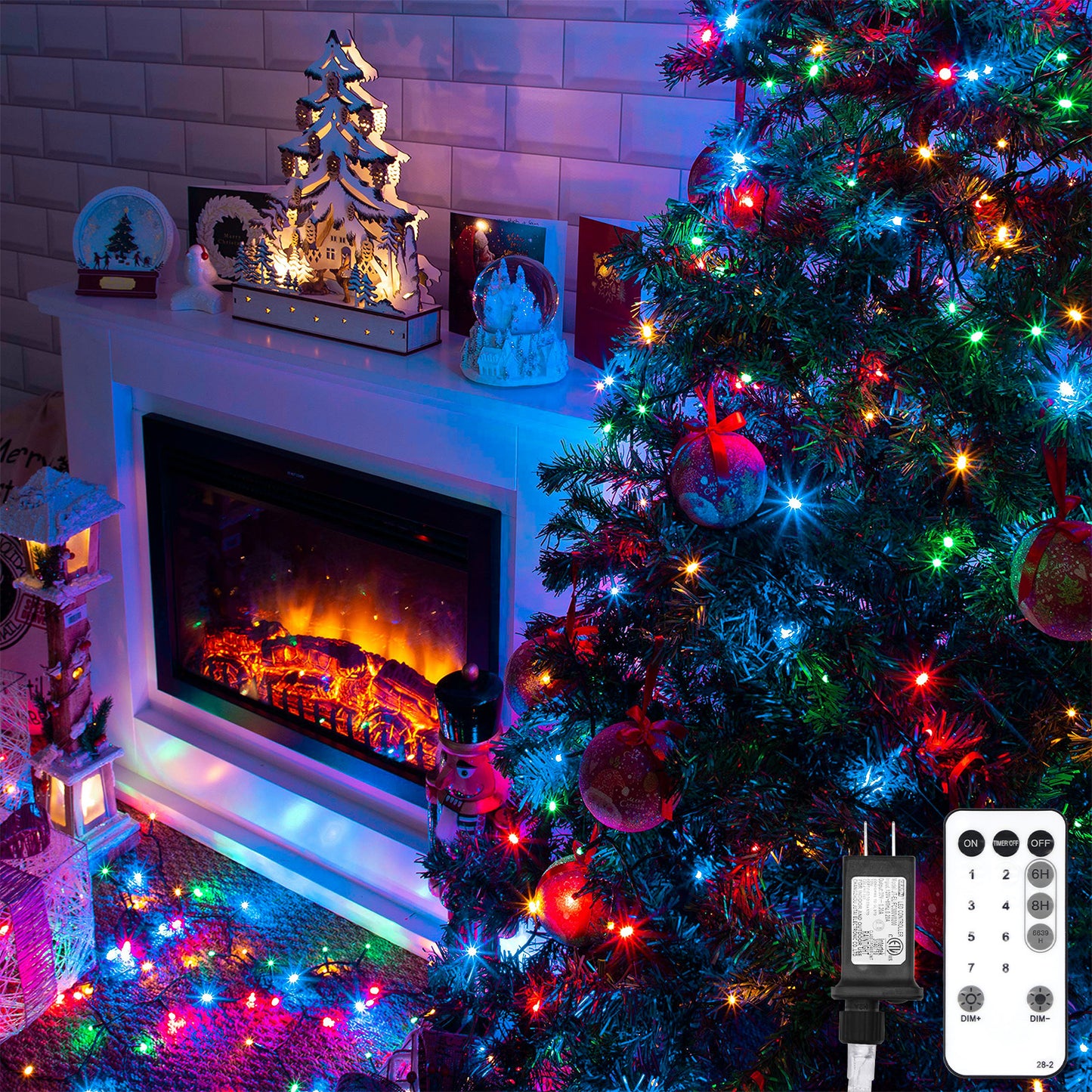 SUDDUS Multicolor Christmas String Lights - Indoor/Outdoor LED Fairy Lights Plug-In, 8 Modes, Waterproof, Available in 33FT/66FT/99FT, for Tree, Patio, Fence, Party, Wedding, Holiday Decor